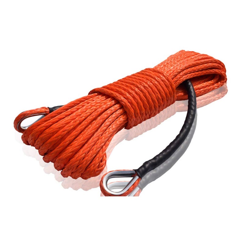 QIQU Winch Rope Extention,Synthetic Rope,Rope Extention for Off-road ATV UTV,Winch Cable (3/8"Ã—84ft, Orange) - Image 1